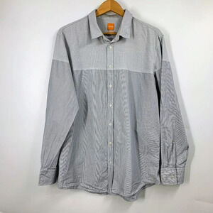 Hugo Boss Men's Edipo Slim Fit Cotton‎ Colorblock Classic Button Down Size XXL